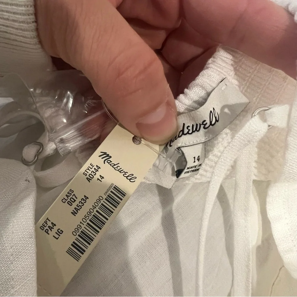 NWT Madewell Linen-Cotton Cami Button-Front Midi Dress - Picture 8 of 10